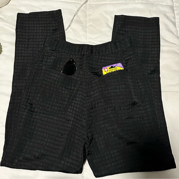 GEORGES RECH Vintage 1980s
Black Jacquard Grid Cigarette Pant - Picture 7 of 12